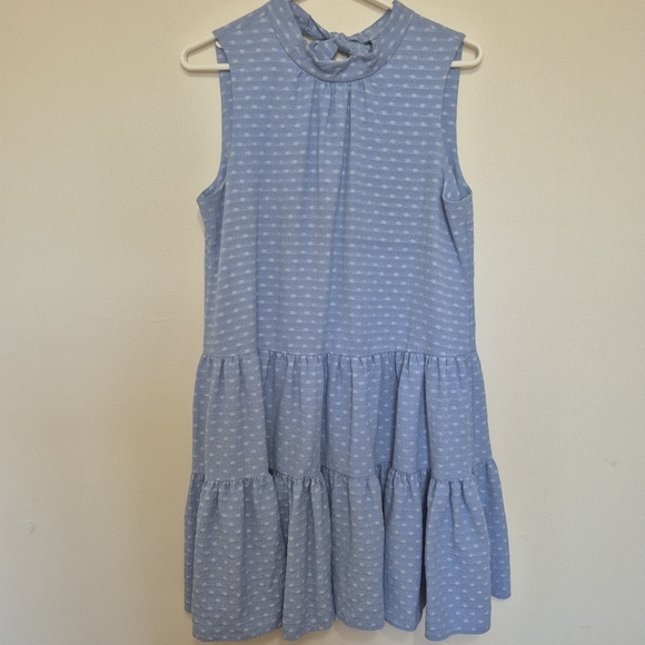 🍁Calvin Klein Women’s Blue Sleeveless Tiered Midi Dress – Size 10 - Picture 2 of 6